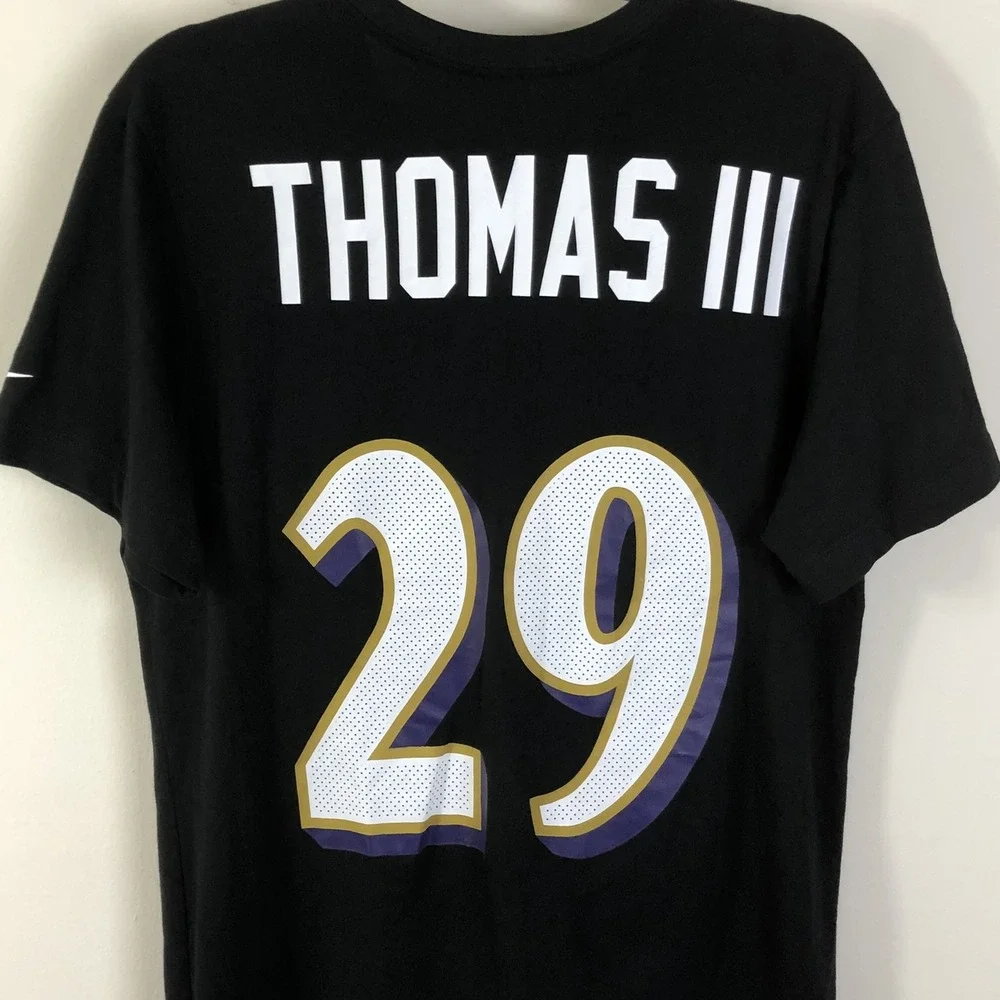 Nike Baltimore Ravens Earl Thomas #29 T-shirt Jersey Men's Sz M Black Football